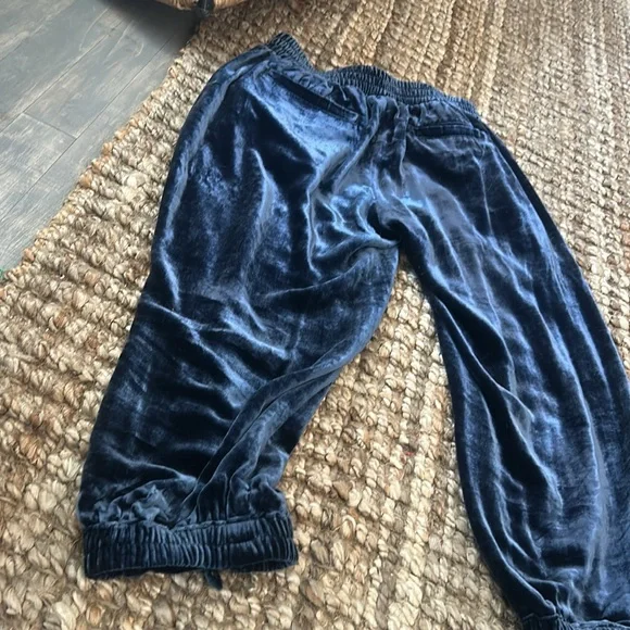 GO by Go Silk Royal Blue Velvet Lounge Pant Size XS